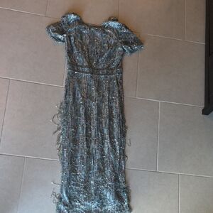 Mac Duggal Blue Sequin Gown